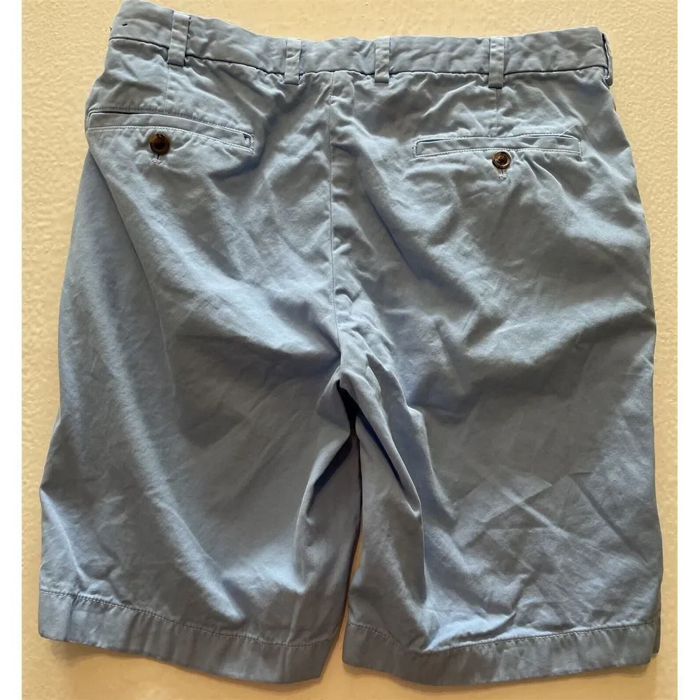 Brooks Brothers 34 x 9.5" Bermuda Short Light Blue Flat‎ Front Cotton Twill_9